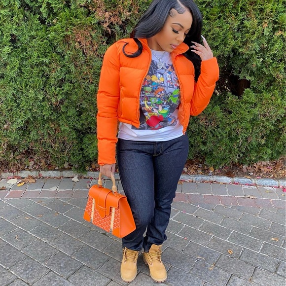 Orange Puffer Jacket - Picture 1 of 2